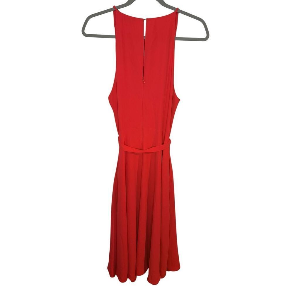 Amanda Uprichard Elondra Midi Dress Electric Rouge Fit & Flare Size Large NWT - Picture 3 of 8